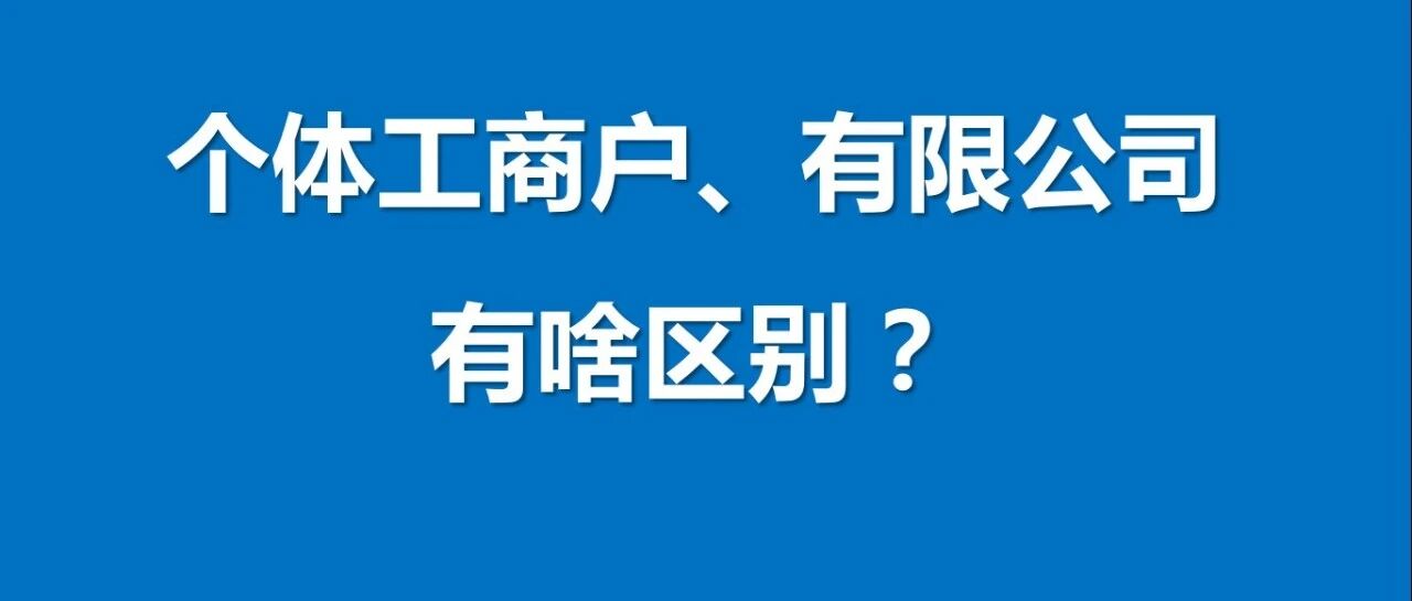 普通人必懂！个体户、个独、有限公司到底有啥区别？看懂不吃亏