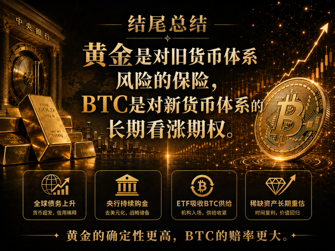全文结论:黄金是保险,BTC 是期权